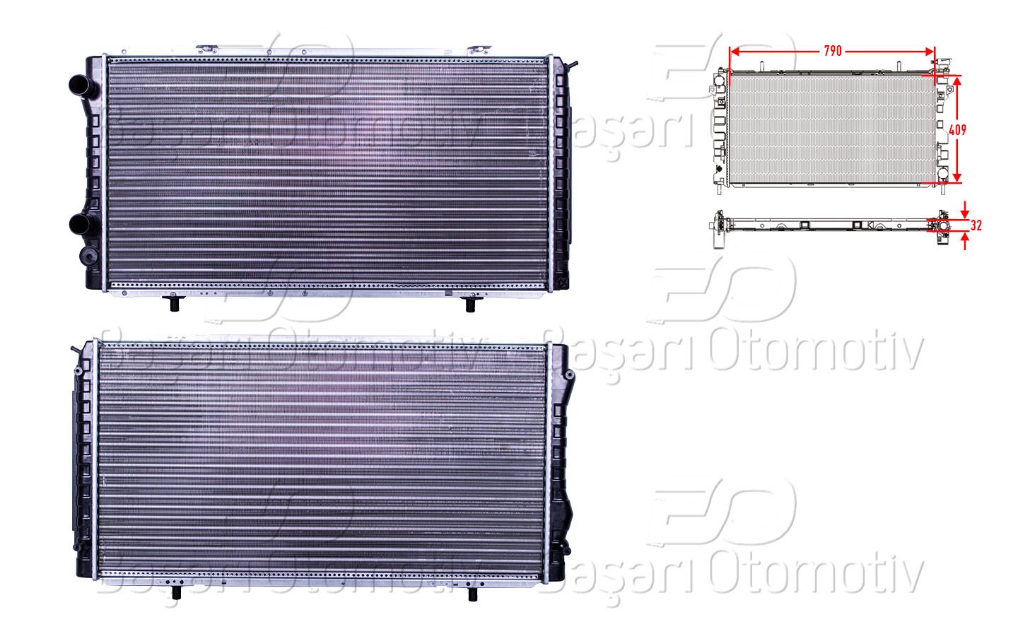 Su Radyatoru Mekanık Mt-At 790X409x32 Mm Cıtroen Jum 1301.N0