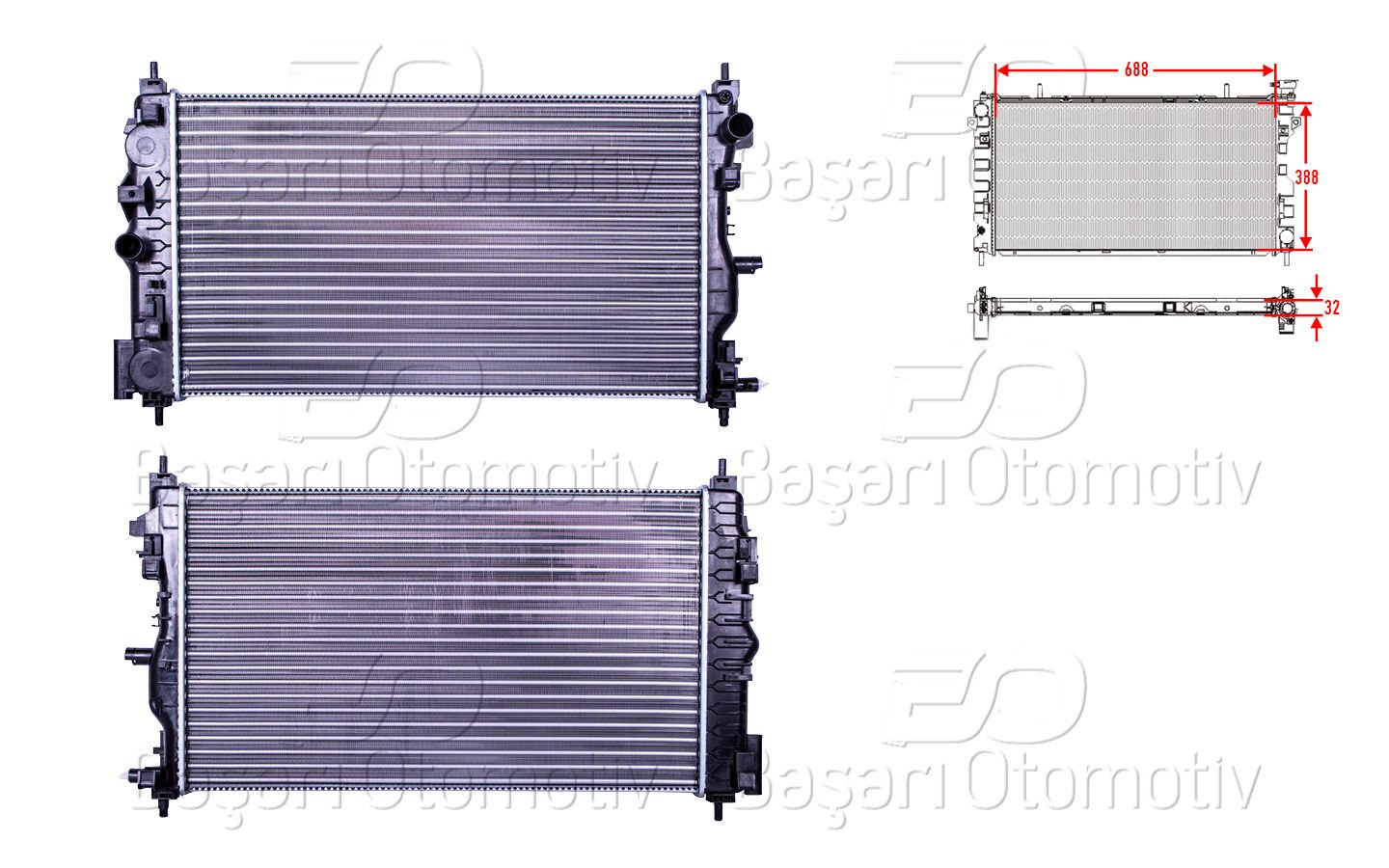 Su Radyatoru Mekanık Mt 688X388x32 Chevrolet Cruze 13267666