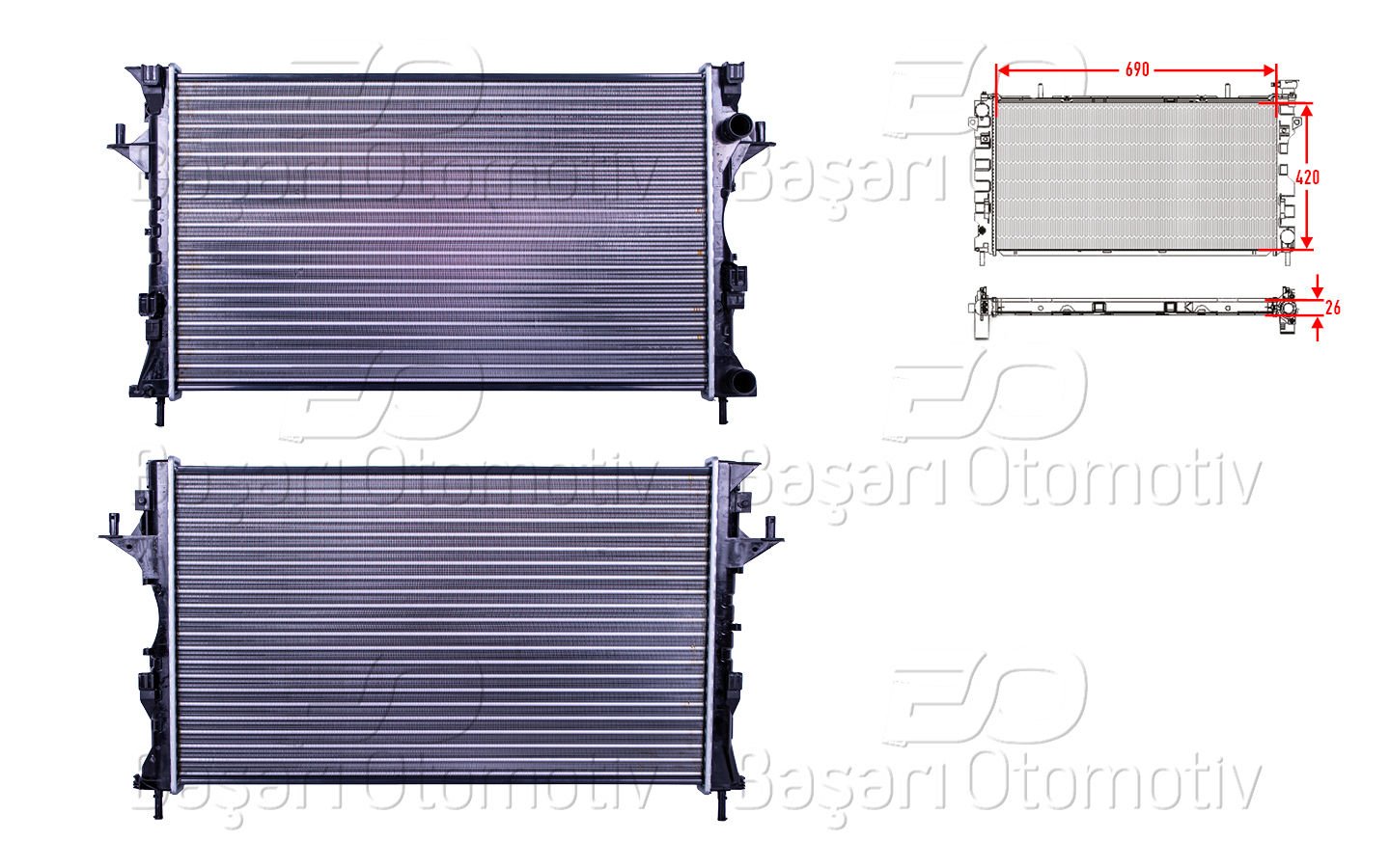 Su Radyatoru Mekanık Mt-At 690X420x26 Renault Lag 8200008764