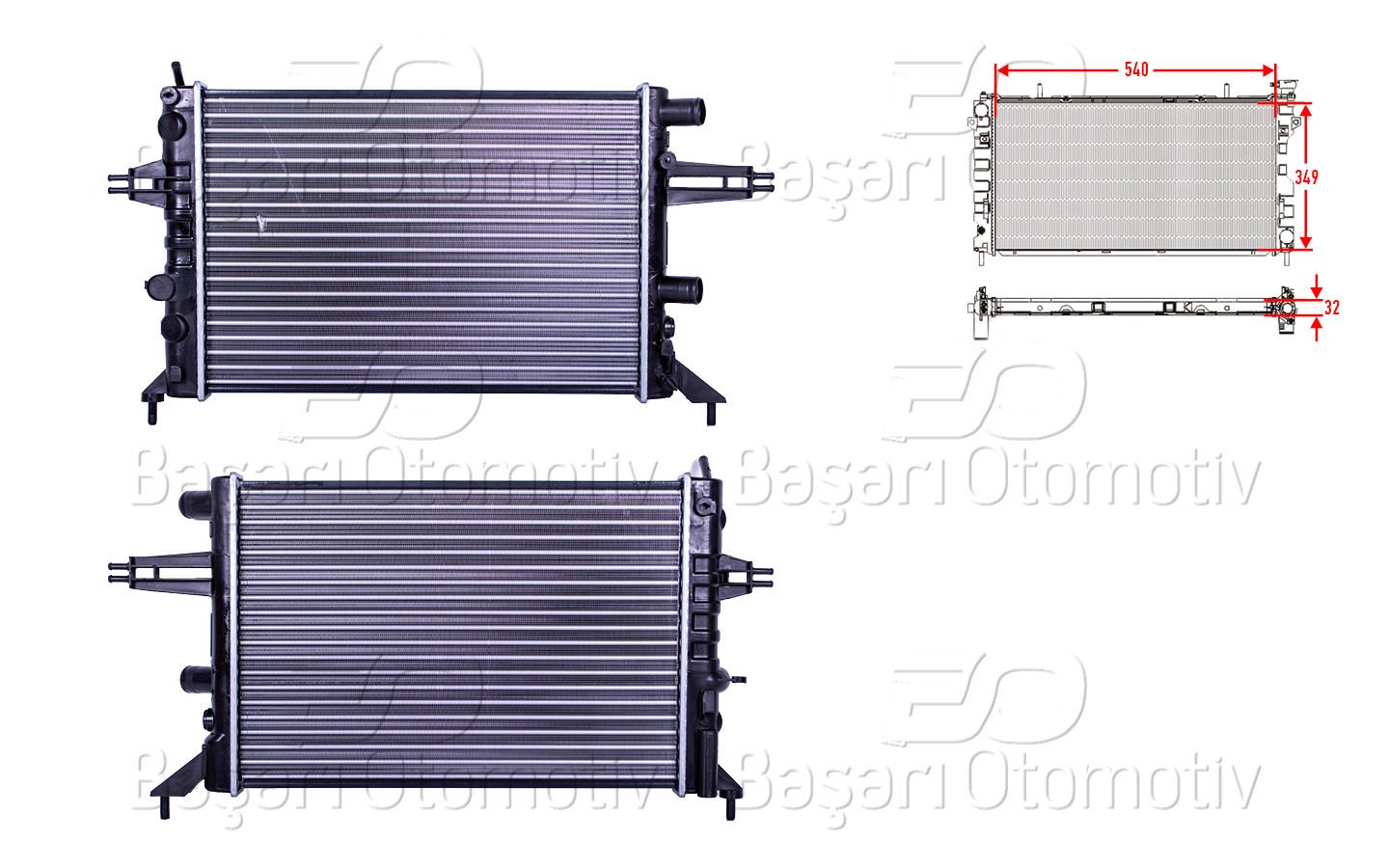 Su Radyatoru Mekanık Mt 540X349x32 Opel Astra G 1.2 1300186