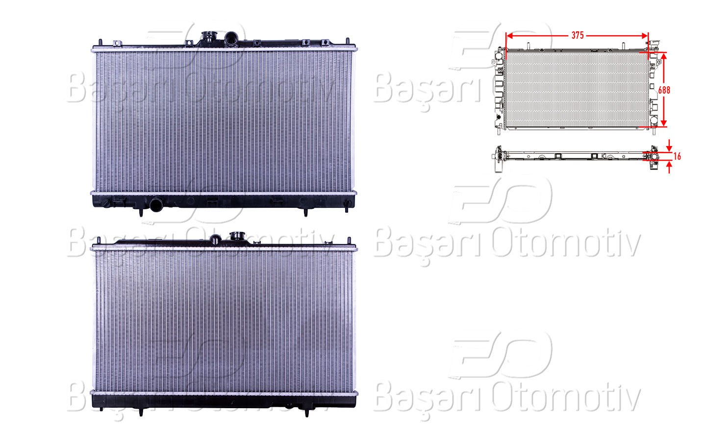 Su Radyatoru Brazıng Mt 375X688x16 Mıtsubıshı Lancer 1.6 03> [MR968857]