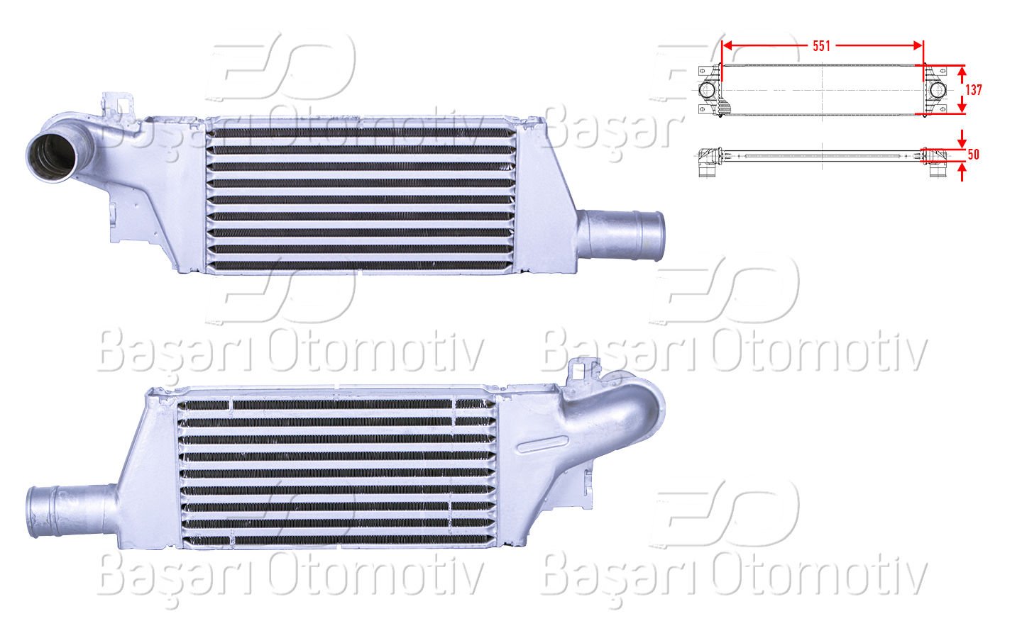 Turbo Radyatoru (Intercooler) 551X137x50 Opel Corsa  1302113