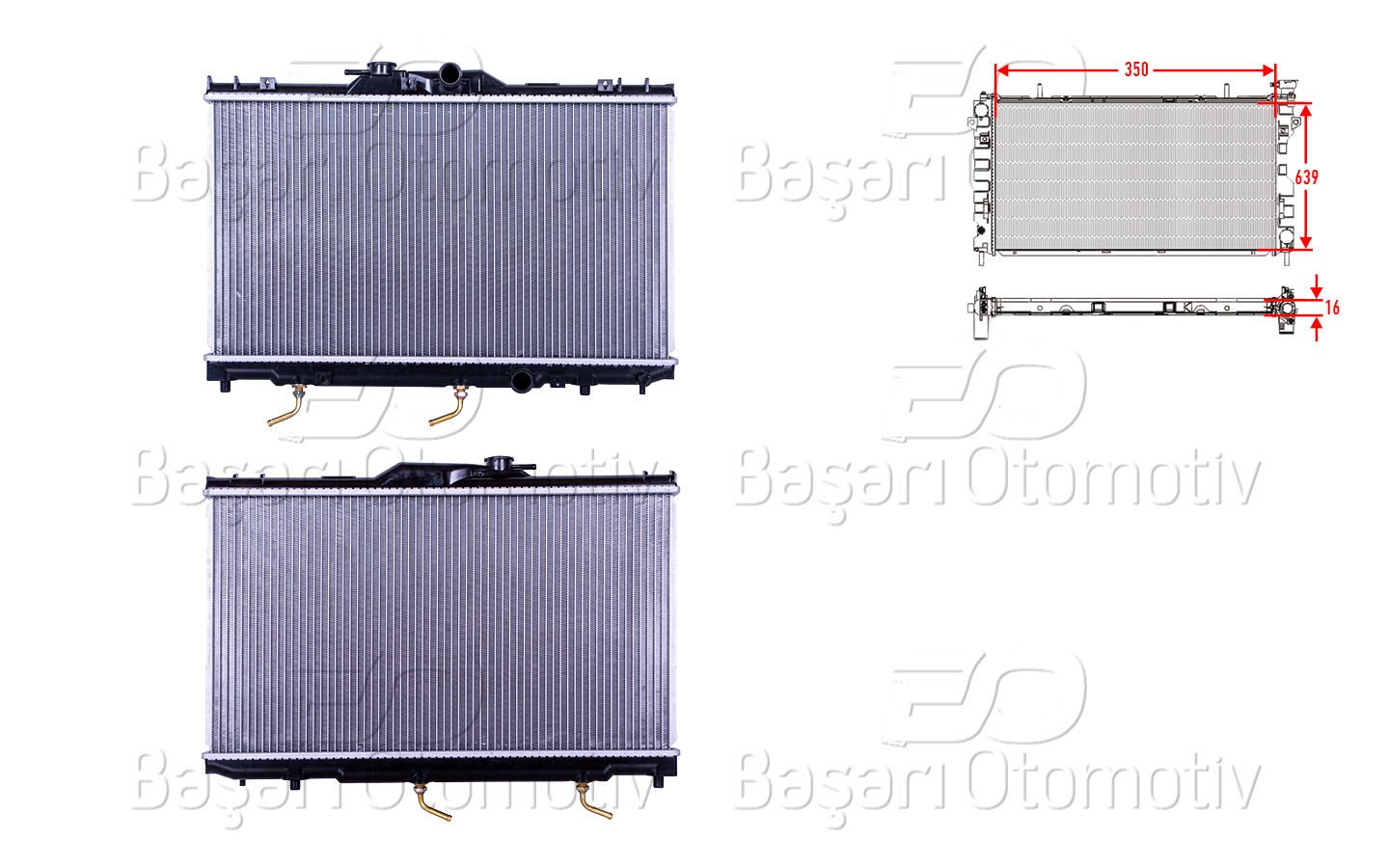 Su Radyatoru Brazıng At 350X639x16 Mm Toyota Corolla A 16400