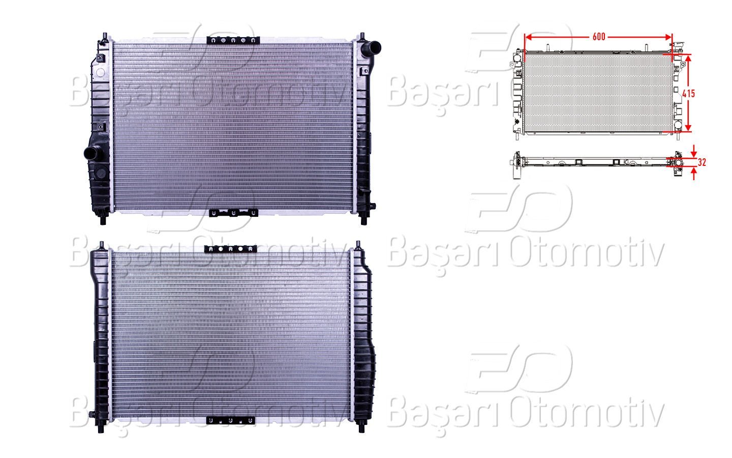 Su Radyatoru Mekanık Mt 600X415x32 Chevrolet Aveo K 96536525