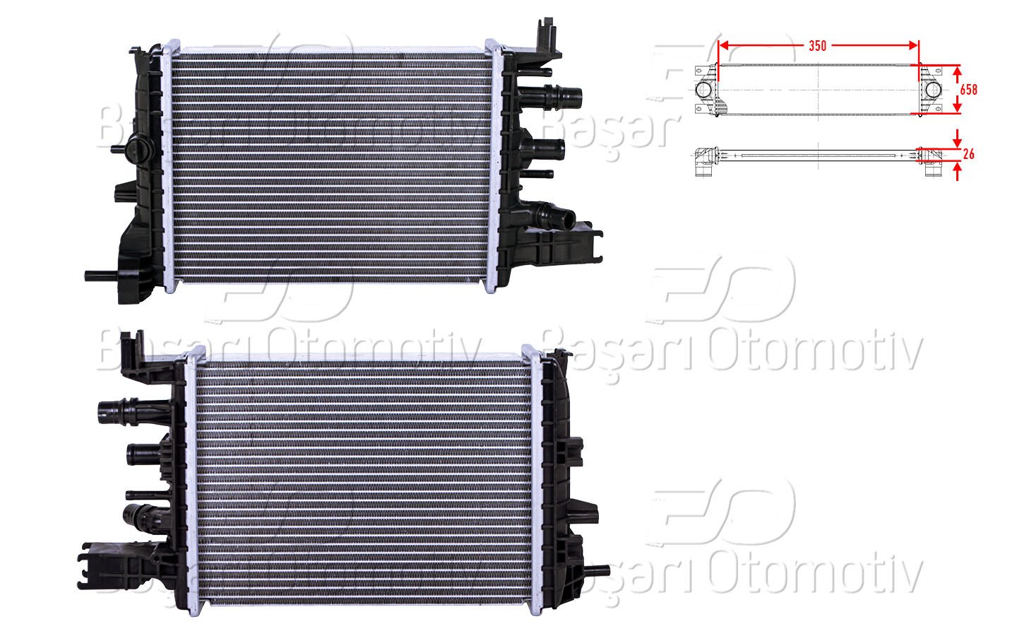 Turbo Radyatoru (Intercooler) 350X658x26 Dacıa Duster  21410