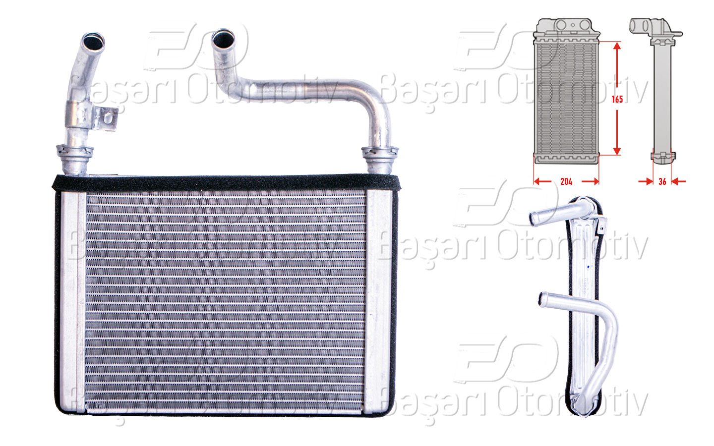 Kalorıfer Radyatoru Brazıng Mt-At 204X165x36 Mm Honda  79110