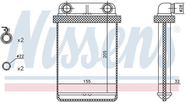 Kalorifer Radyatörü 205x155 mm Opel Astra J 1.3 CDTI 1618297
