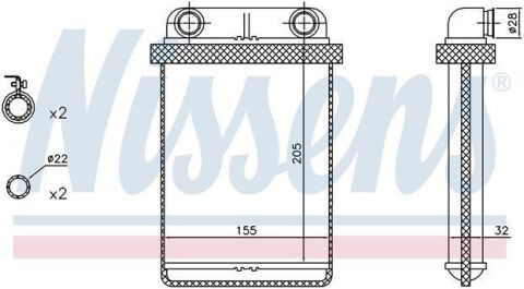 Kalorifer Radyatörü 205x155 mm Opel Astra J 1.3 CDTI 1618297
