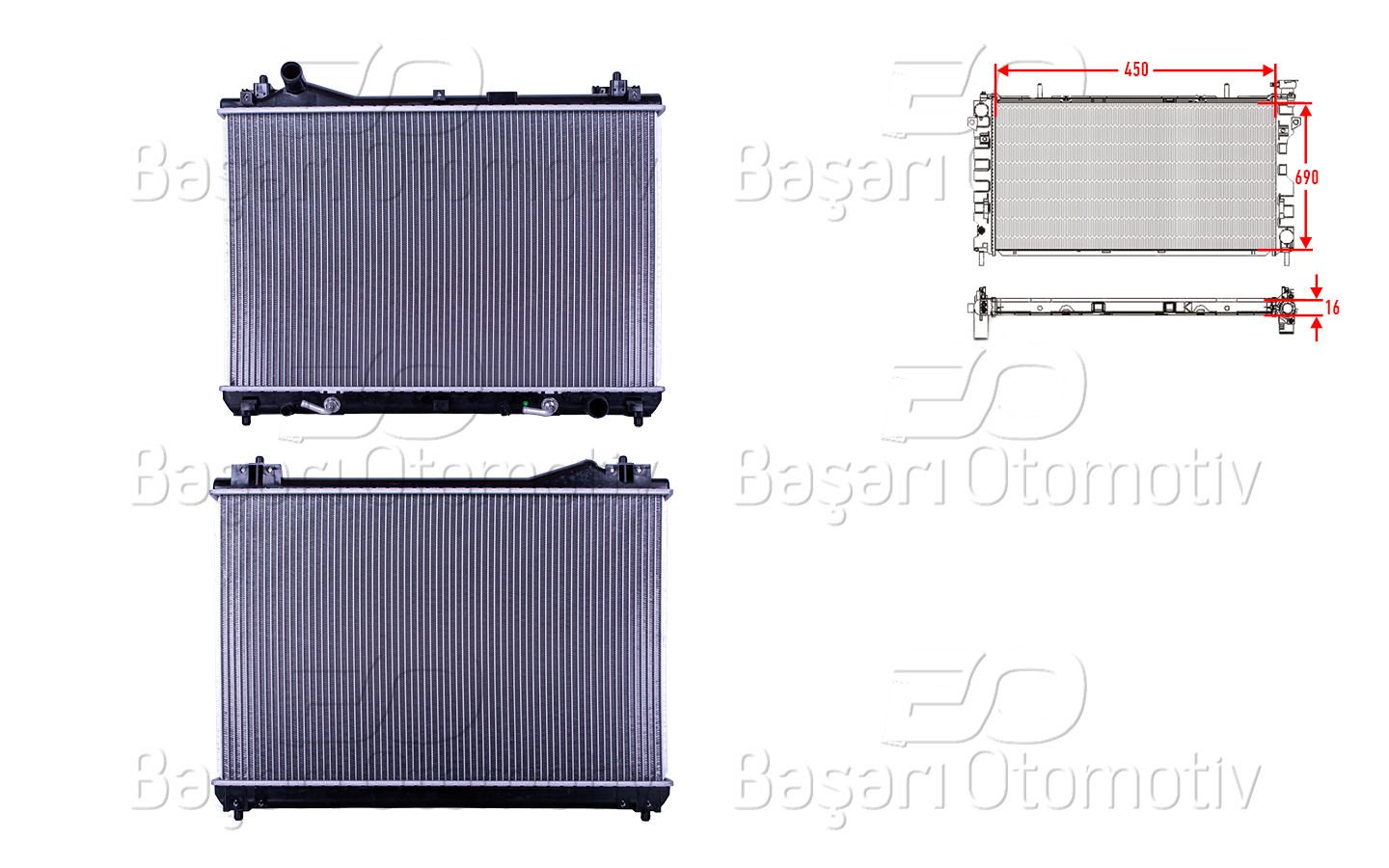 Su Radyatoru Brazıng At 450X690x16 Mm Suzukı Vıtara 1. 17700