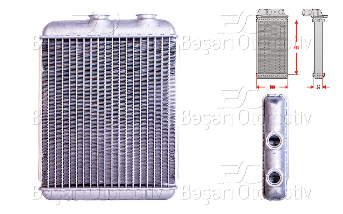 Kalorıfer Radyatoru Brazıng 210X184 Mm Opel Astra G  1618134