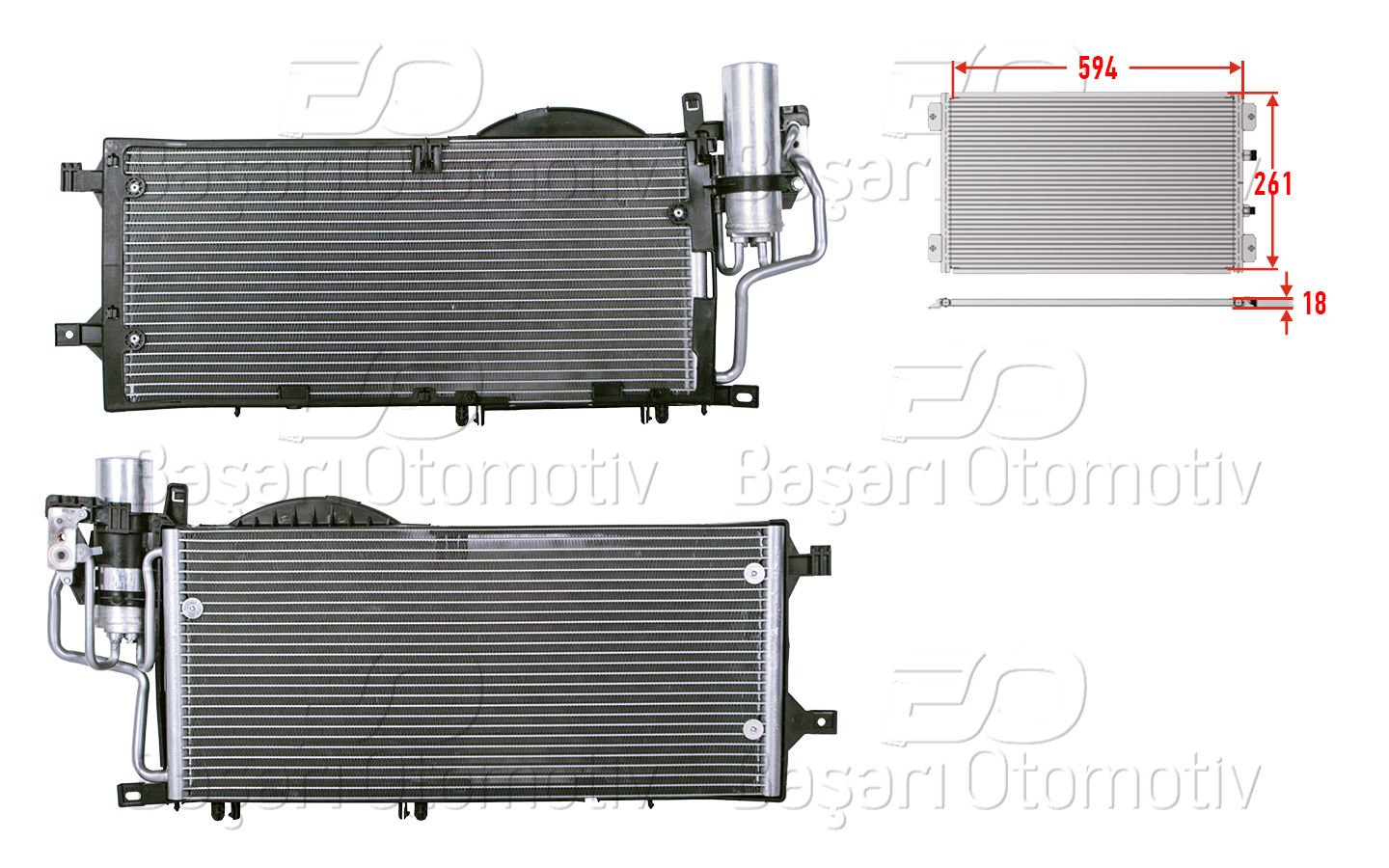 Klıma Radyatoru 594X261x18 Opel Corsa C Combo C 1.7Dtı 0 MTR