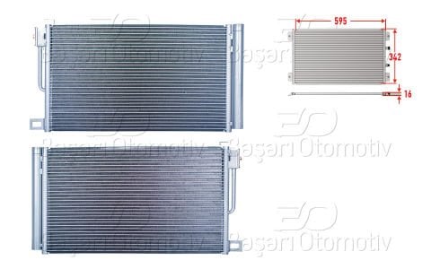 Klıma Radyatoru 595X342x16 Opel Adam Corsa D Peugeot 1850119