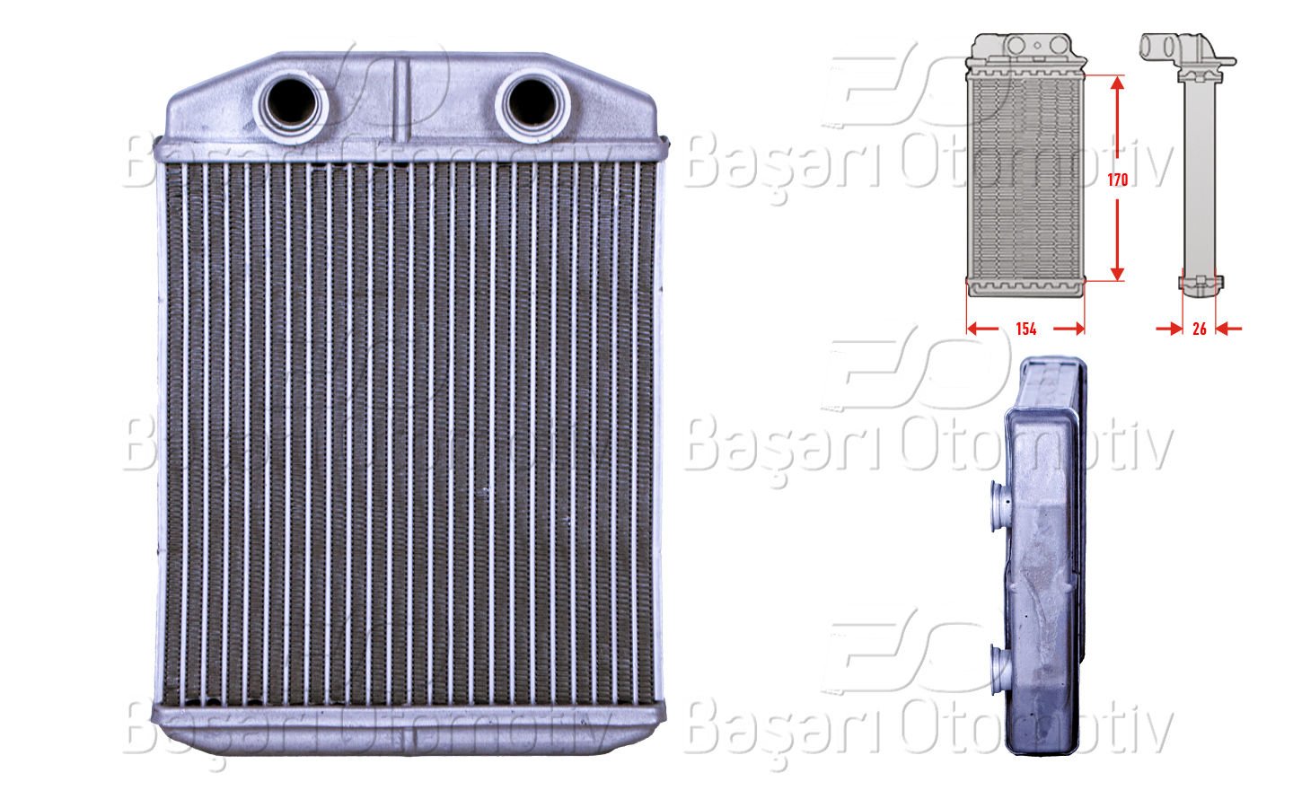 Kalorıfer Radyatoru Brazıng 170X151 Mm Renault Clıo 4  27115