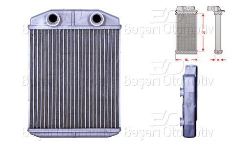 Kalorıfer Radyatoru Brazıng 170X151 Mm Renault Clıo 4  27115
