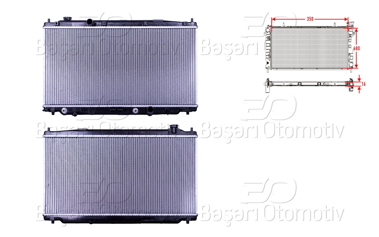 Su Radyatoru Brazıng Mt 350X680 Mm Honda Jazz 1.3. Cıty 1.4 [19010]