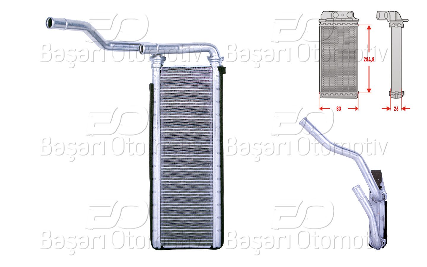 Kalorıfer Radyatoru Brazıng 278X84 Mm Mıtsubıshı Fu MK583351