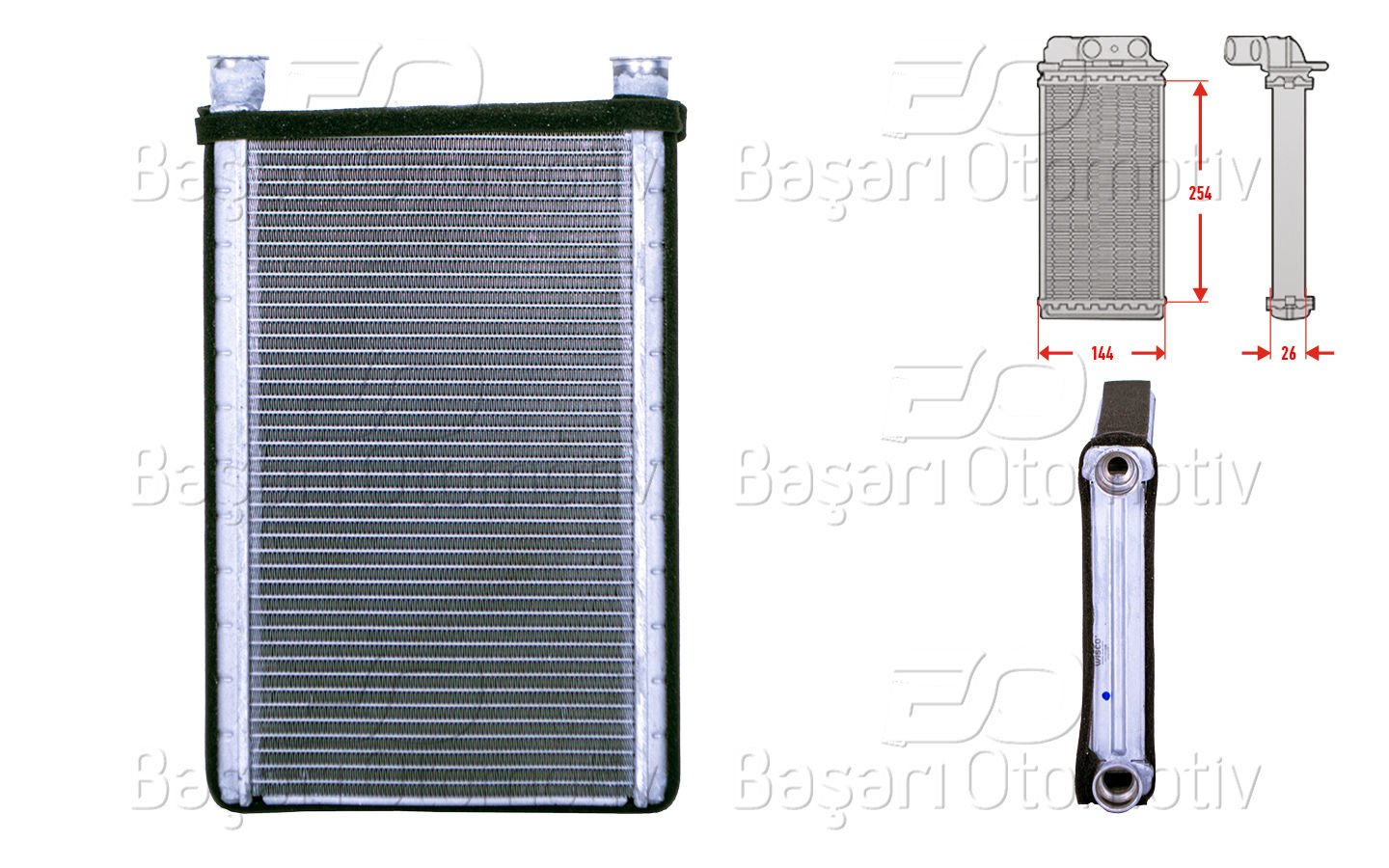 Kalorıfer Radyatoru Brazıng 143X252 Mm Bmw 320D 04-11 Bmw X1 [64116934783]