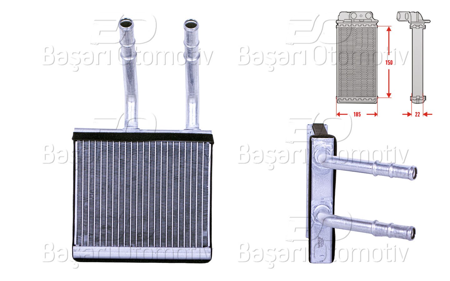Kalorıfer Radyatoru Brazıng 150X185 Mm Ssangyong Actyo 69112