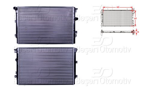 Su Radyatoru Mekanık Mt-At 600X445 Mm Vw Tıguan 1 5N0121253L