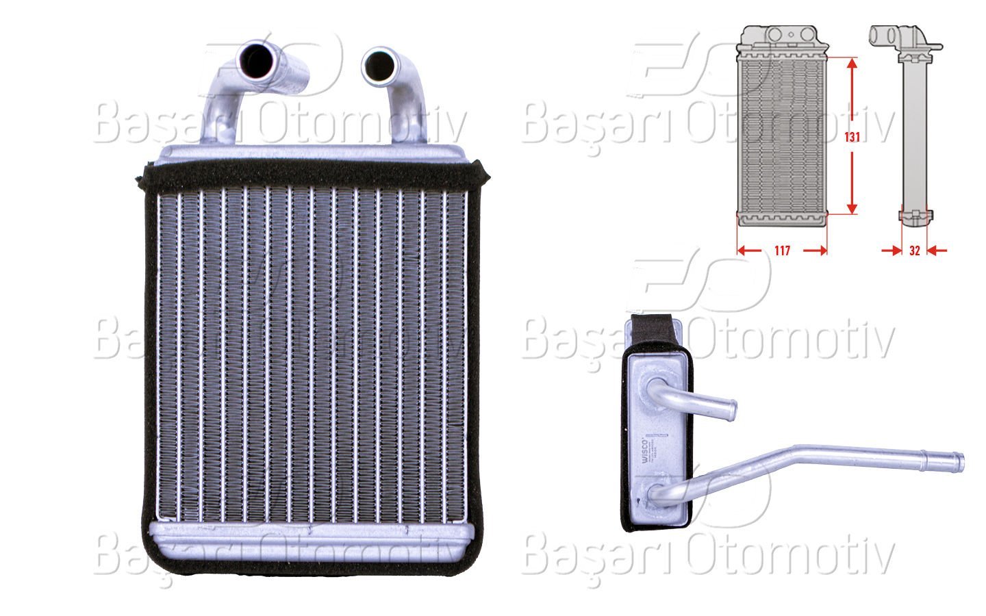 Kalorıfer Radyatoru Brazıng 130X120 Mm Suzukı Carry 90-97 [74120]