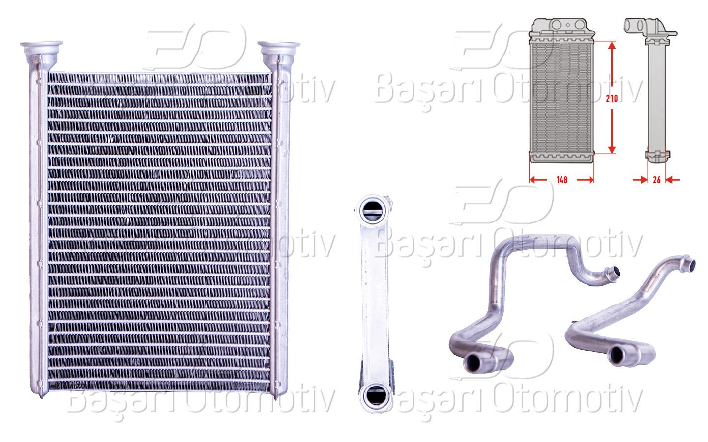 Kalorıfer Radyatoru Borulu Brazıng 148X210 Mm Renault  27115