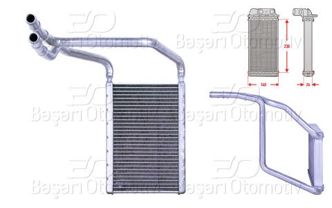 Kalorıfer Radyatoru Brazıng 149X238 Mm Ford Tourneo Custom V362 (F3) [BK2118B539AA]
