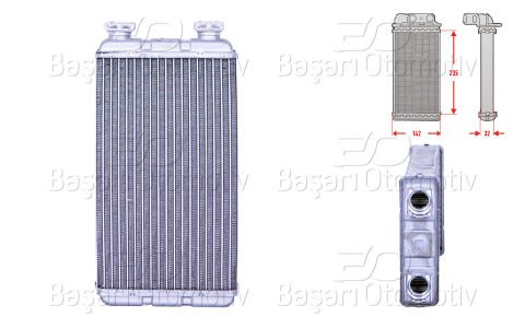 Kalorıfer Radyatoru Brazıng 235X146 Mm Opel Movano A (X70) 2.5 [7701207992]