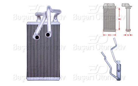 Kalorıfer Radyatoru Brazıng 252X152 Mm Peugeot 4007 7801A133
