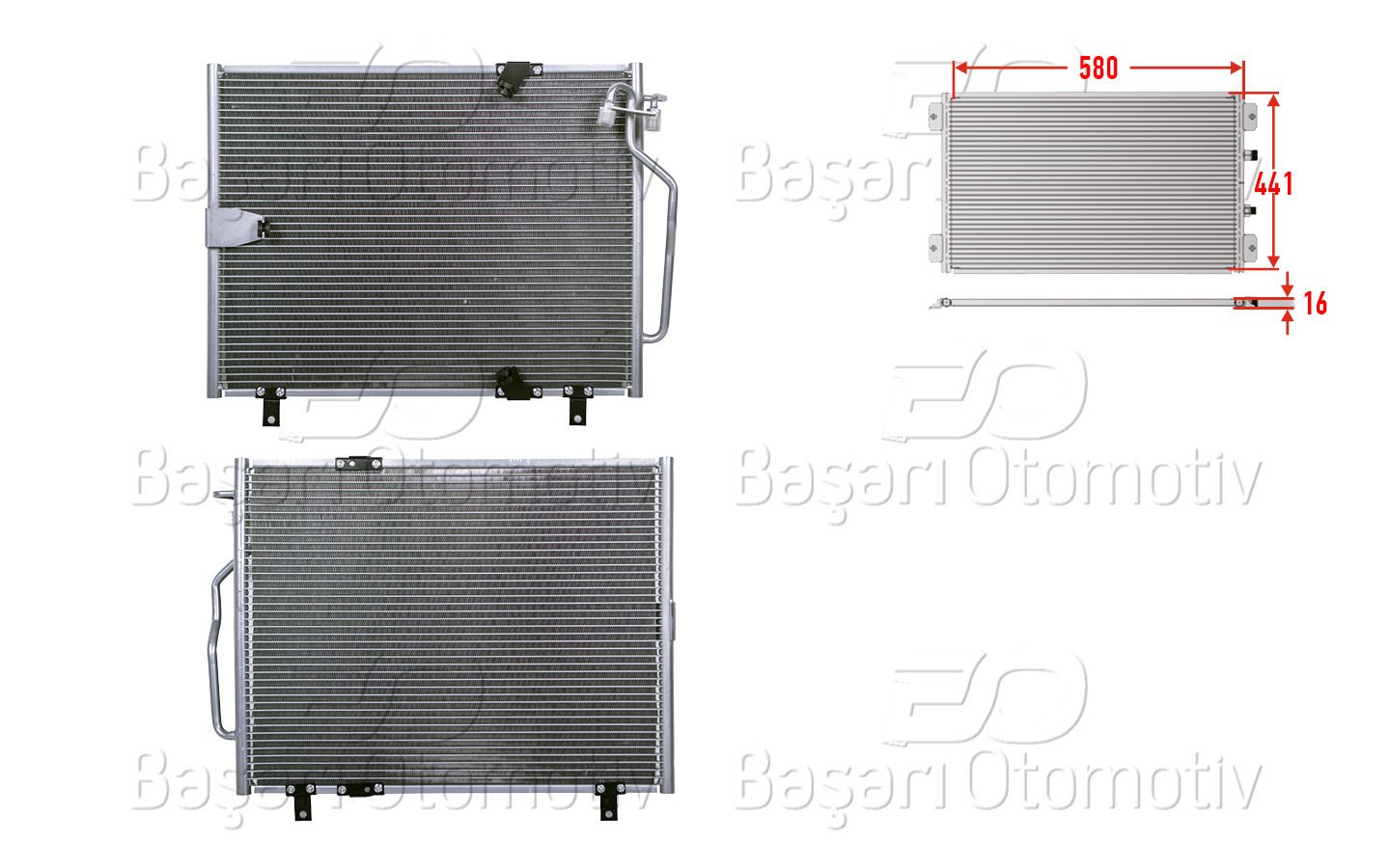 Klıma Radyatoru 580X441x16 Bmw 5 (E34) 525 Tds 1 64538390956