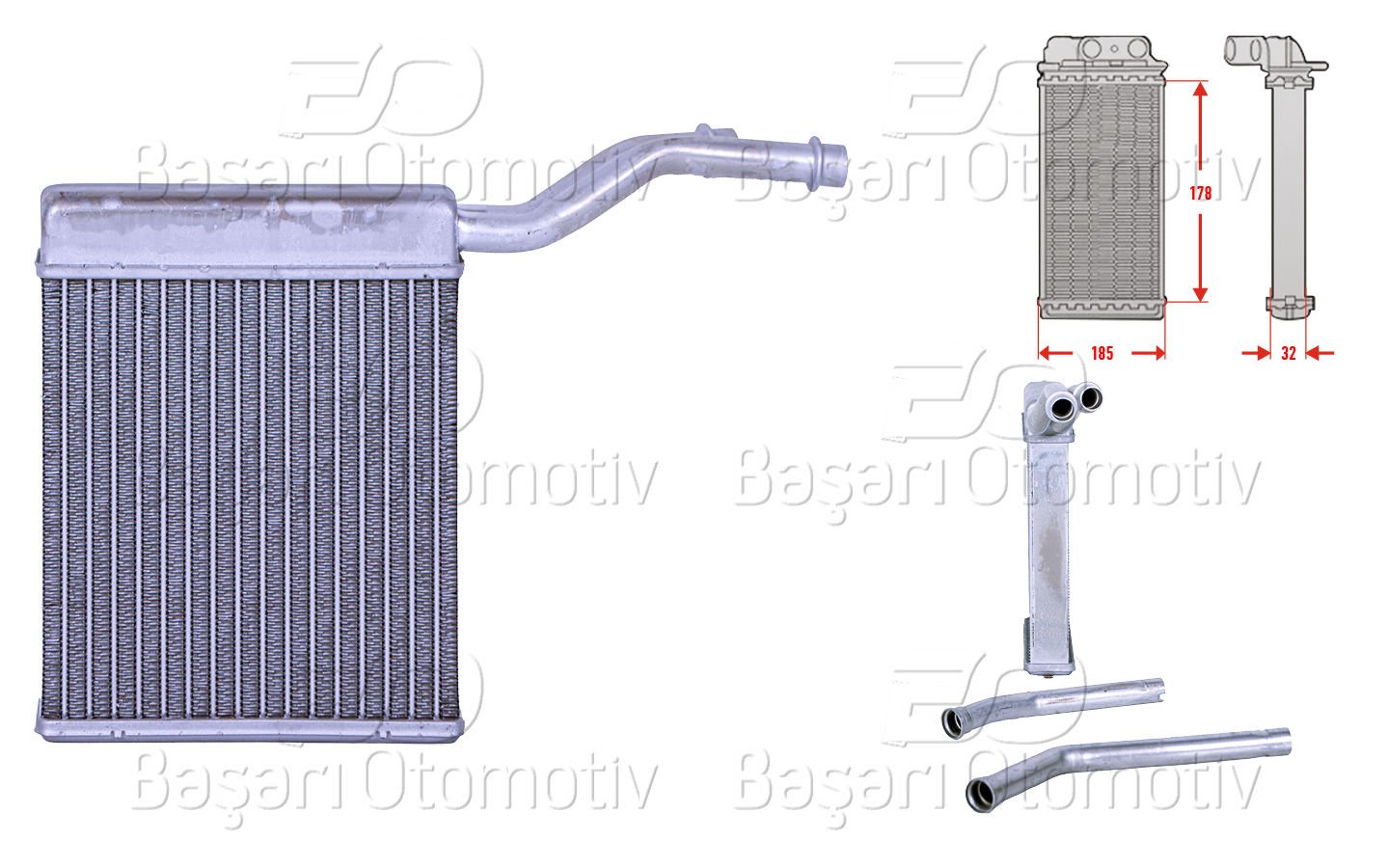 Kalorıfer Radyatoru Brazıng 186X128 Mm Ford Focus Iı Sedan (Db_, [3M5H18B539CA]