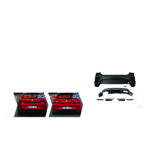 Tampon Seti Arka (Tek Egzoz Çıkışlı Difüzör) Seat Leon Aero 2013-2020 5F0807421AGRU