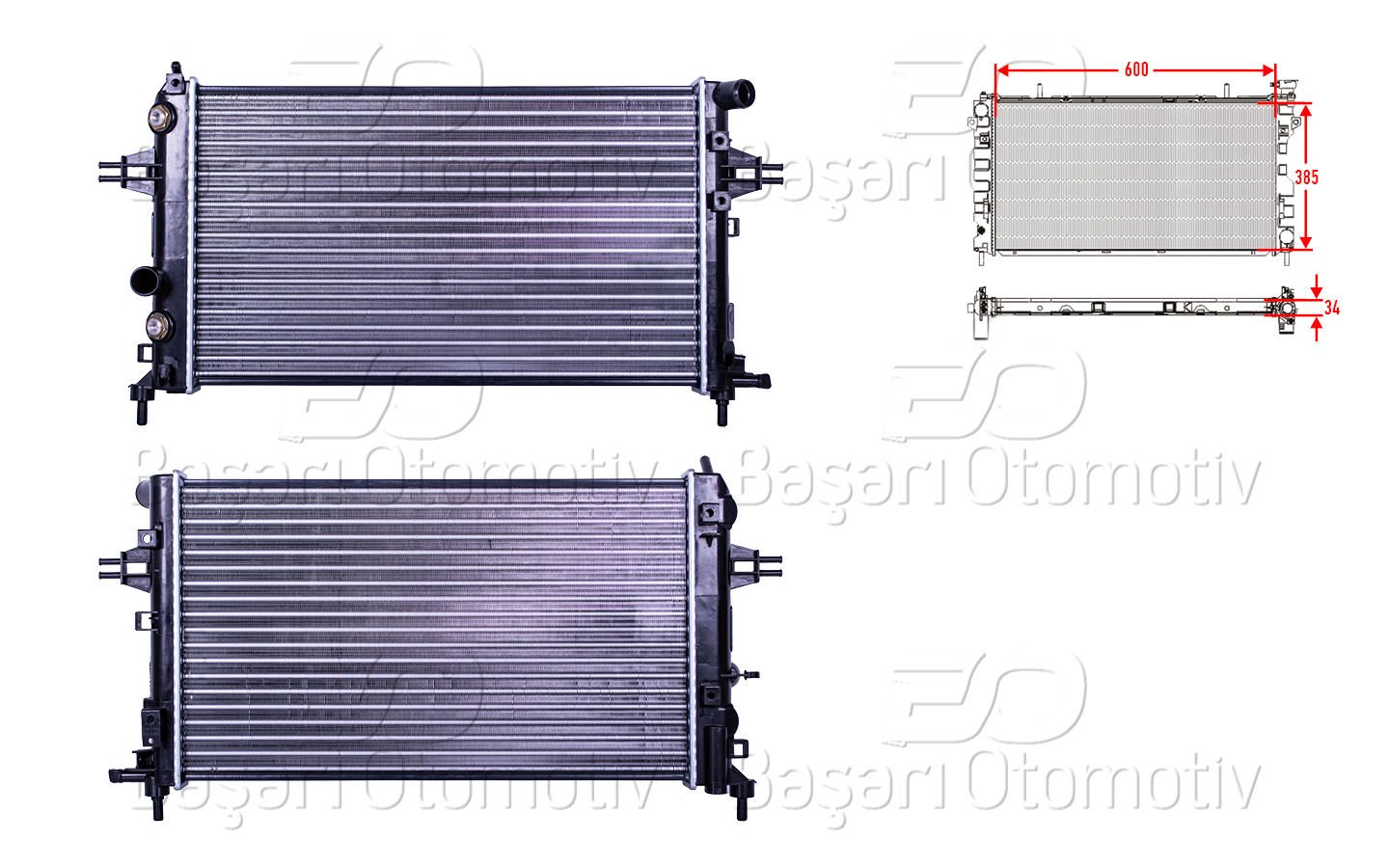 Su Radyatoru Mekanık At 600X385x34 Musursuz Opel Ast 1300265