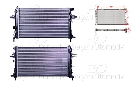 Su Radyatörü Mekanik AT 600X385X34 Müşürsüz Opel Astra 1300265