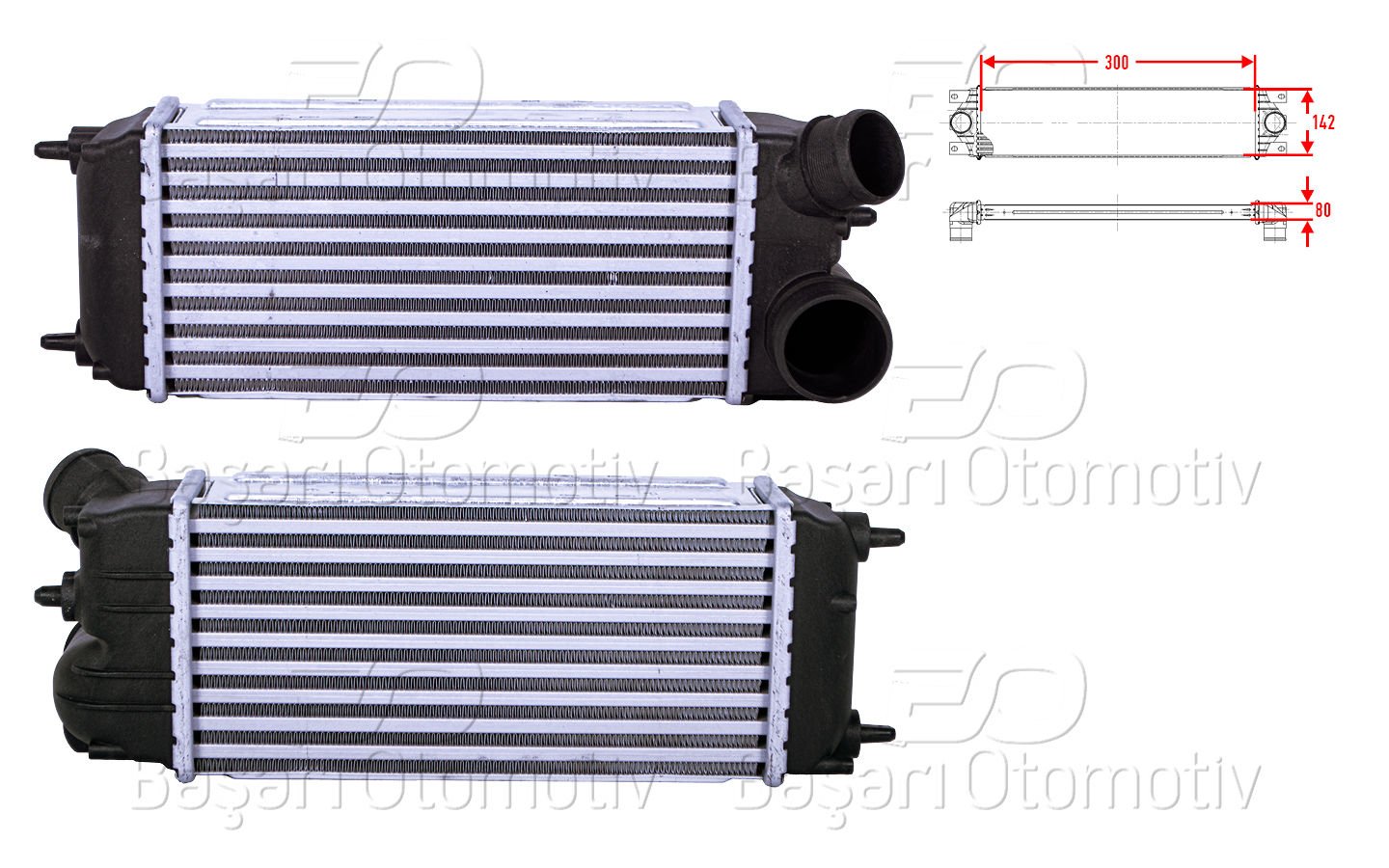 Turbo Radyatoru (Intercooler) 300X142x80 Ford Fı 8V519L440AE