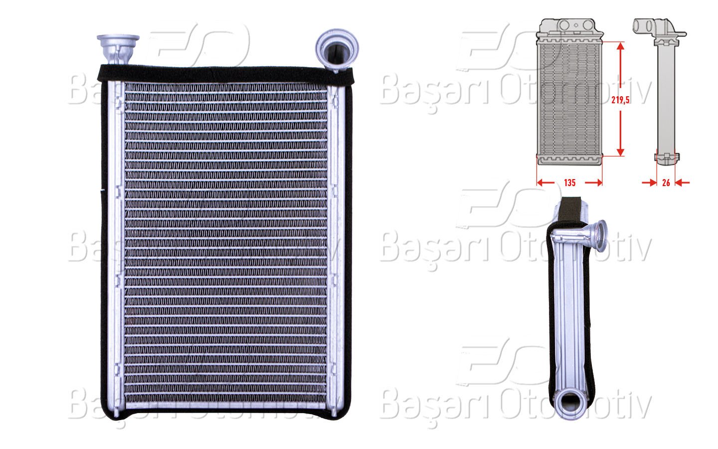 Kalorıfer Radyatoru Brazıng 232X132 Mm Renault Megane 2 (Bm0/1_, Cm0/1_) [7701209524]