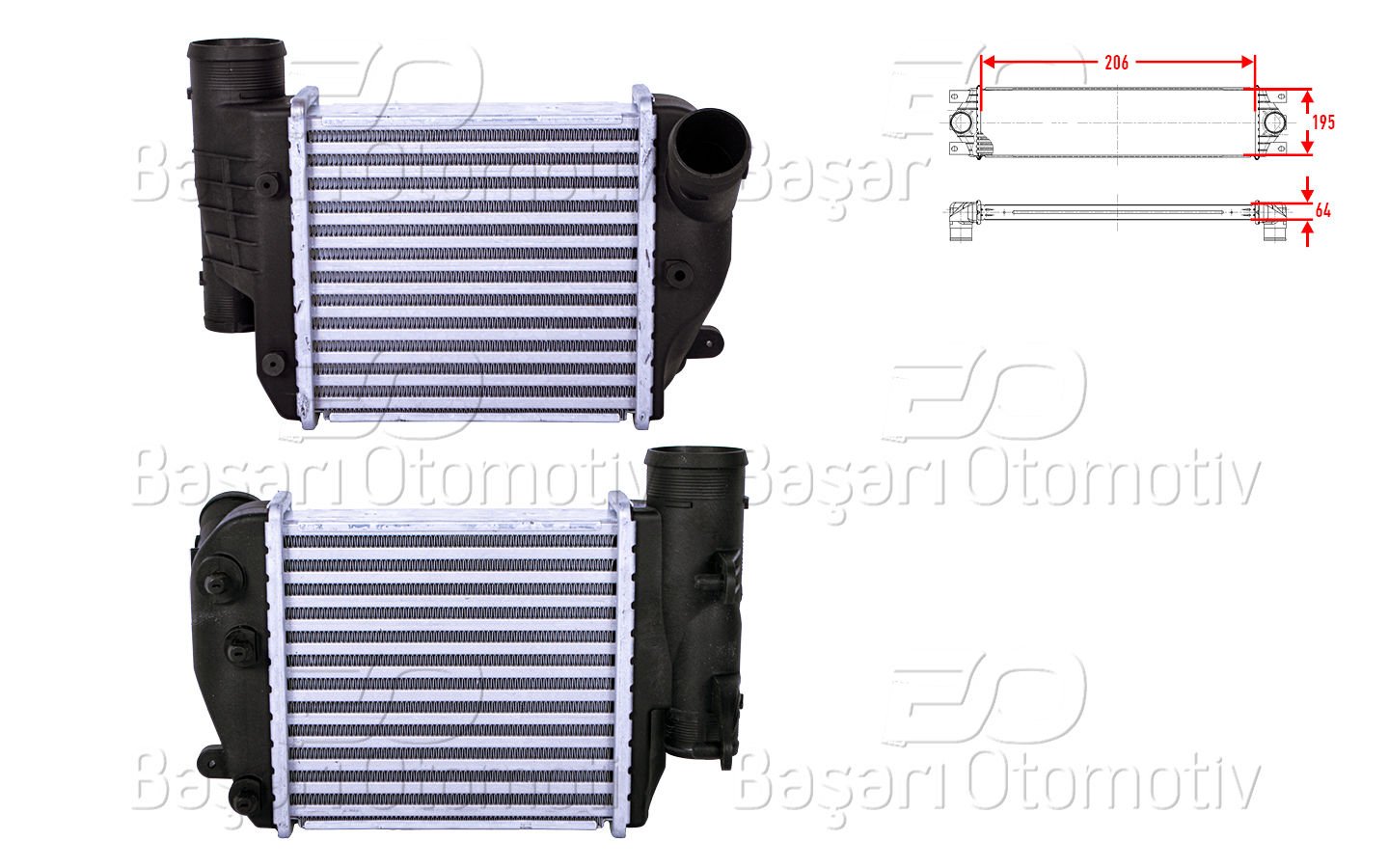 Turbo Radyatoru (Intercooler) 206X195x64 Audı A6  4F0145806E