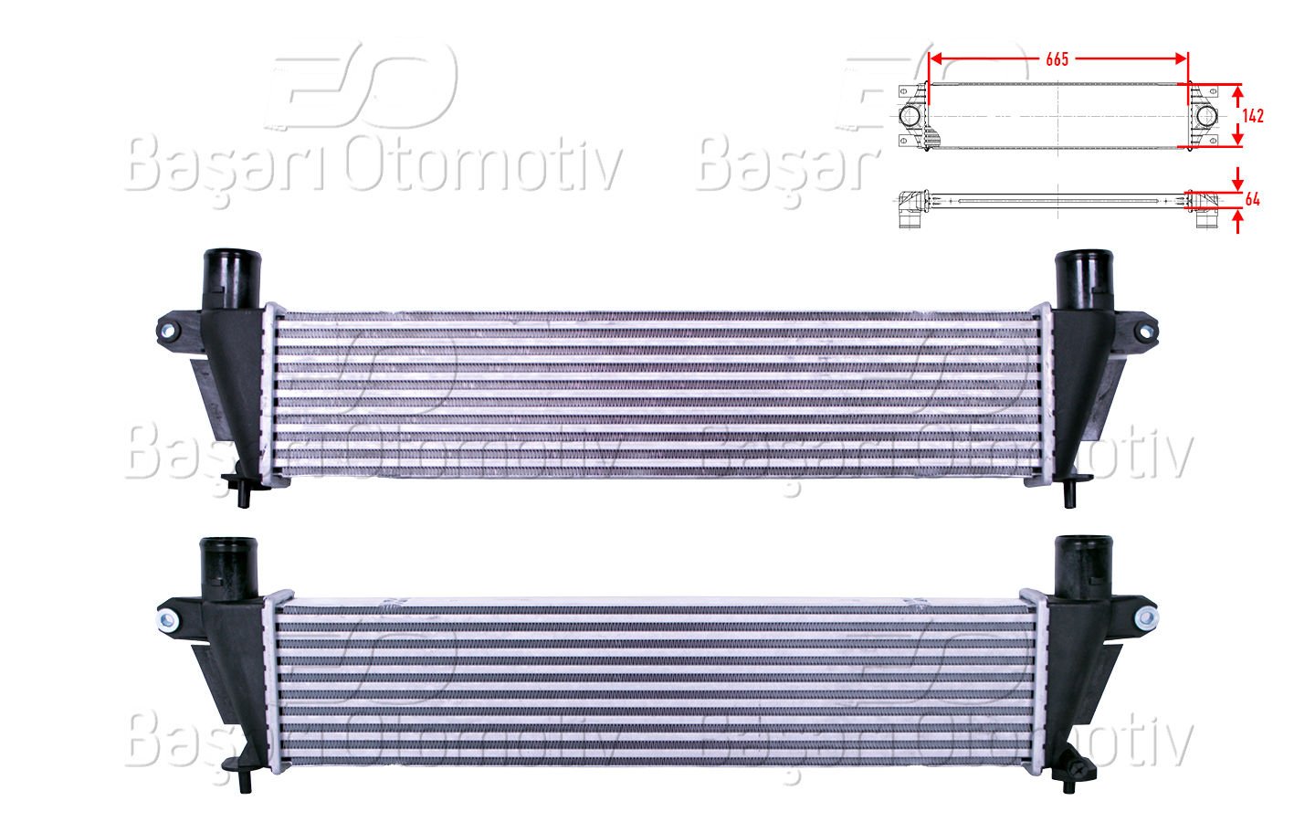 Turbo Radyatoru (Intercooler) 665X142x64 Isuzu D- 8980906272