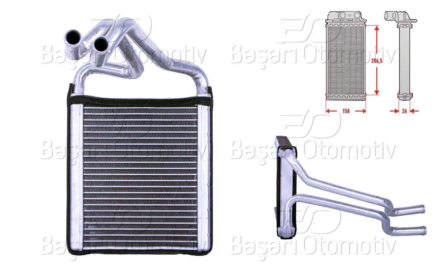 Kalorıfer Radyatoru Brazıng 215X160 Mm Hyundaı Elantra 5 Sedan (Md, [97138]