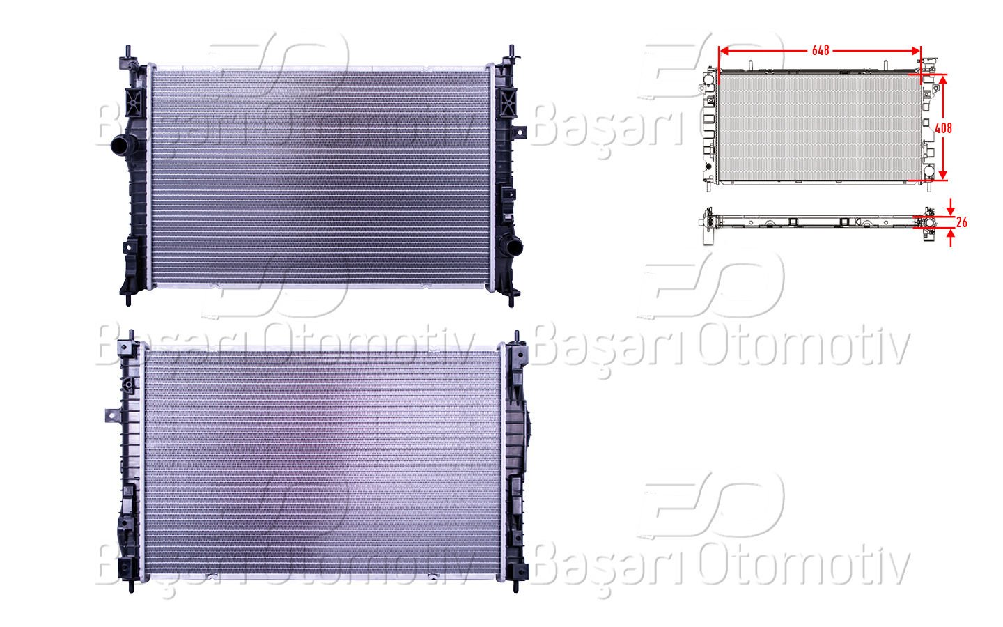 Su Radyatoru Brazıng Mt-At 648X408x26 Opel Astra  9678711180