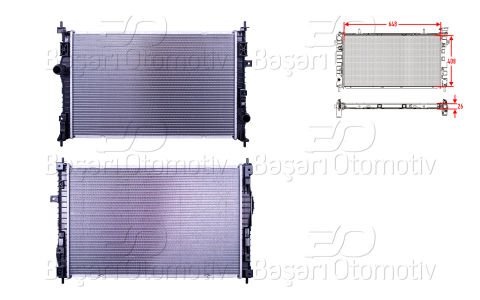 Su Radyatoru Brazıng Mt-At 648X408x26 Opel Astra  9678711180