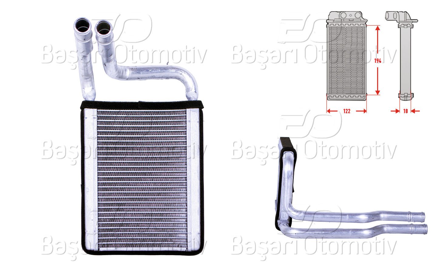 Kalorıfer Radyatoru Brazıng 120X189 Mm Kıa Pıcanto 2 ( 97138