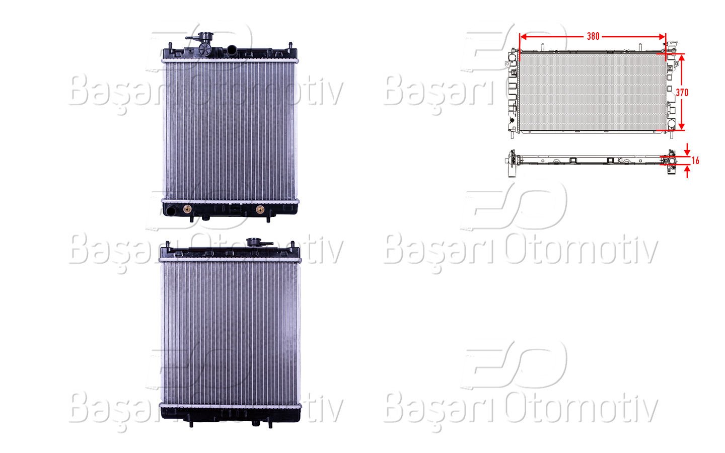 Su Radyatoru Brazıng At 380X370x16 Mm Nıssan Mıcra 1.3 21460