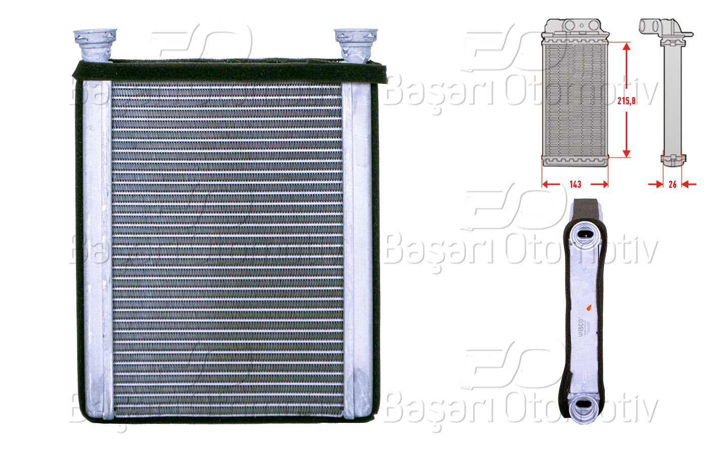Kalorıfer Radyatoru Brazıng 218X143 Mm Toyota Corolla  87107