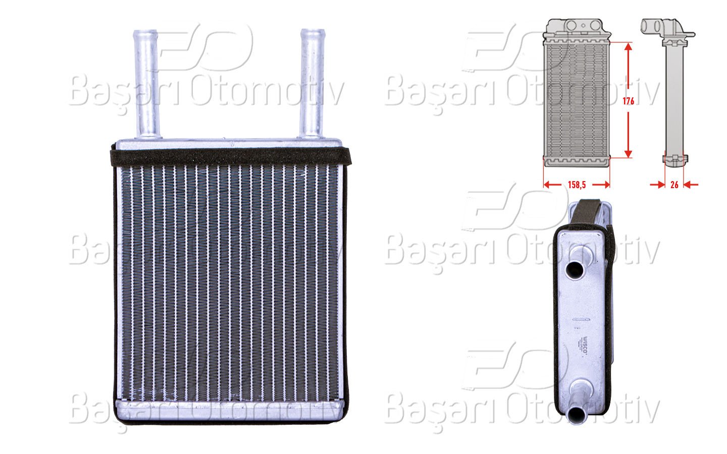 Kalorıfer Radyatoru Brazıng 180X163 Mm Mazda 626 3 Sedan,Hb,Sw (Gd) [GJ21]