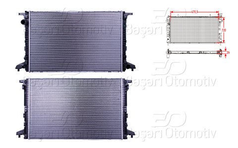 Su Radyatoru Brazıng Mt-At 470.5X720 Mm Audı A4 A 8W0121251M