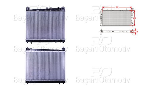 Su Radyatoru Brazıng Mt 350X489x16 Mm Toyota Yarıs 1.0 16400