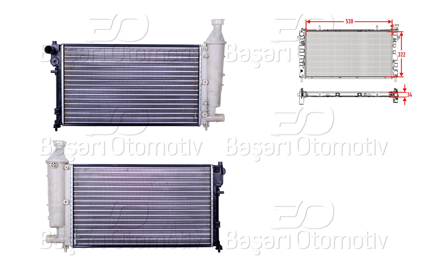 Su Radyatoru Mekanık 530*322 Mt Cıtroen Saxo 1.1 1.4 1330.01
