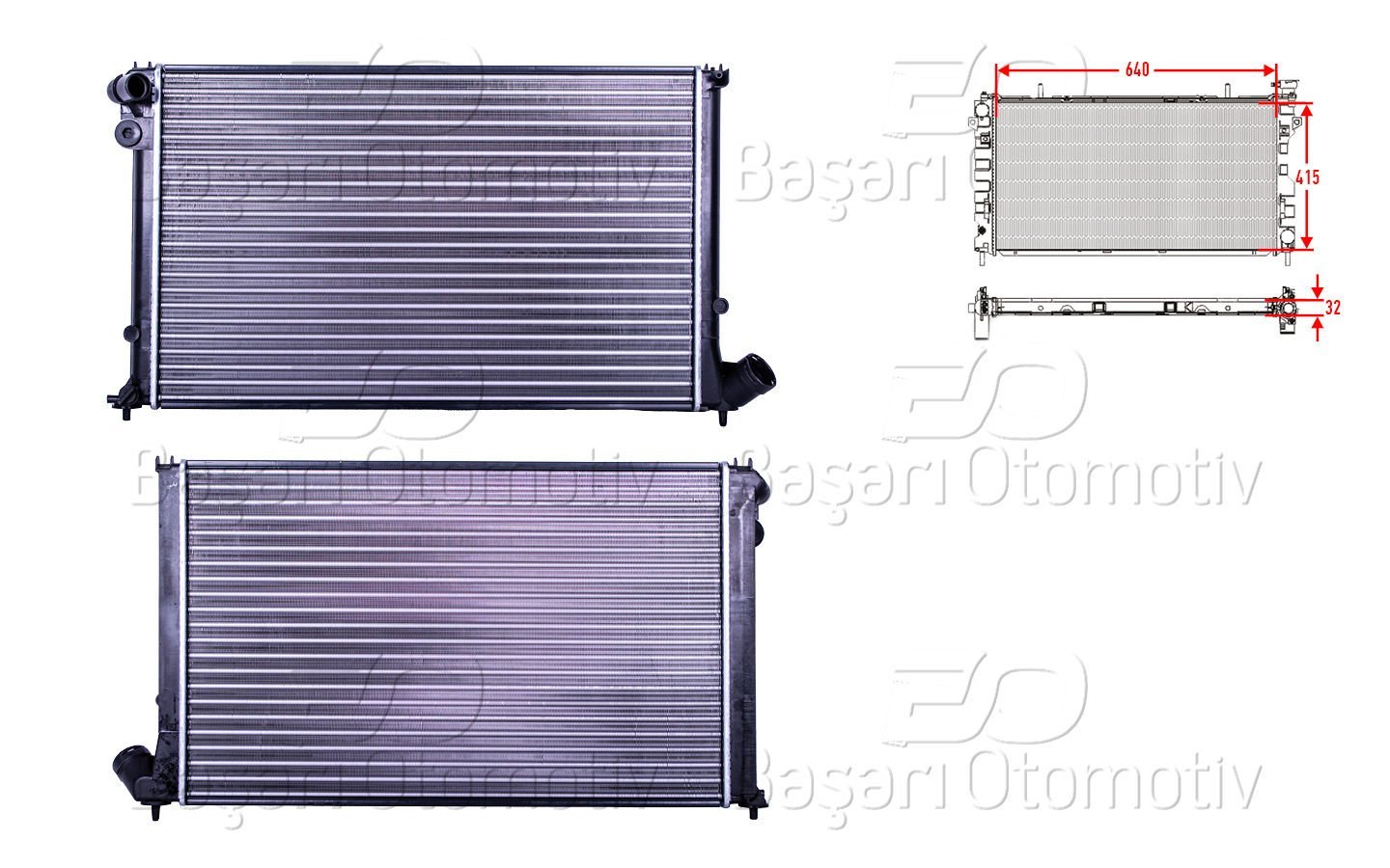 Su Radyatoru Mekanık Mt-At 640X415 Mm Peugeot406 1.6 1301.GA