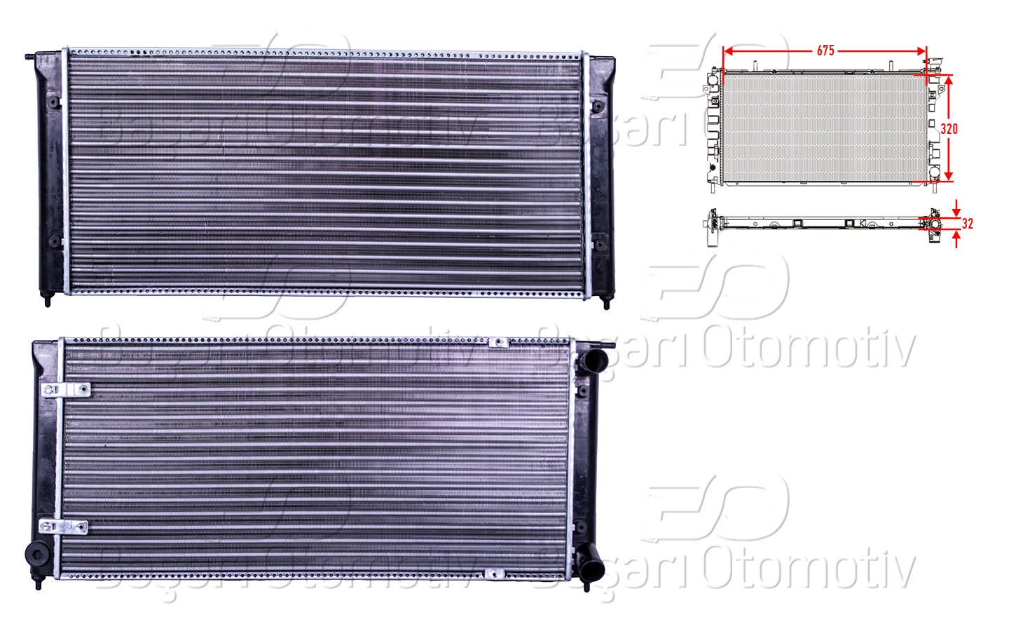 Su Radyatoru Mekanık Mt 675X320x32 Vw Golf2 1.6 Td 83-92 [191121251C]
