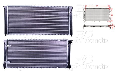 Su Radyatoru Mekanık Mt 675X320x32 Vw Golf2 1.6 Td 83-92 [191121251C]
